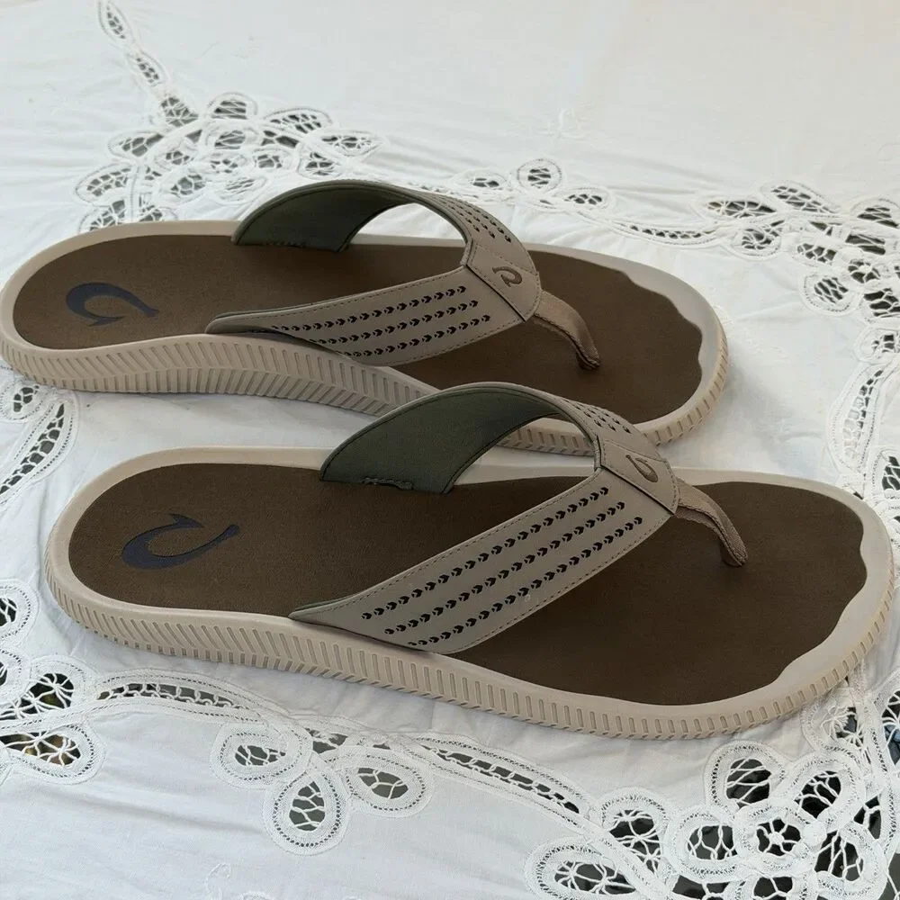 Olukai Ulele Men’s Water-Ready Beach Sandals Clay / Mustang US M 15 /EUR 48